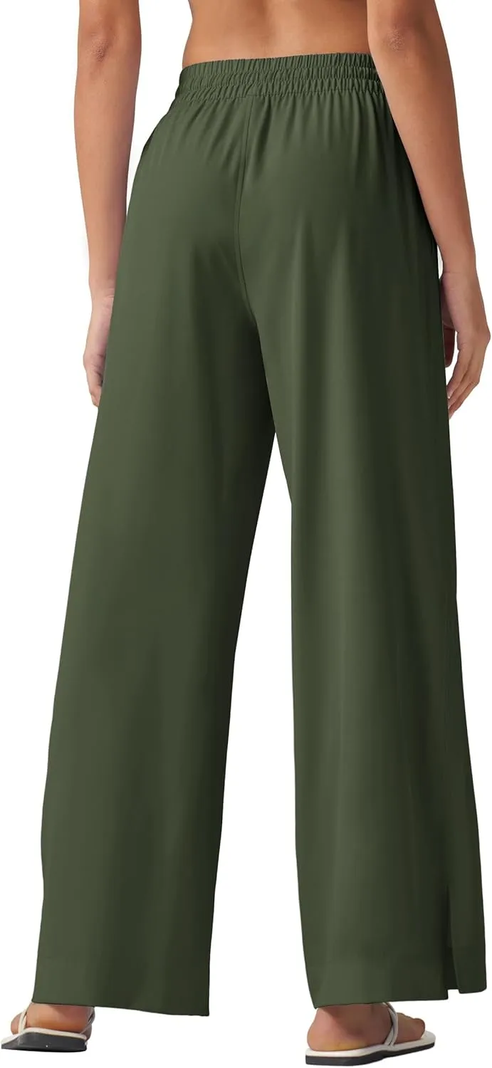 Willit Women's Wide Leg Pants Swim Beach Pants UPF 50  Lightweight Travel Quick Dry Sun Protective 29" 31"