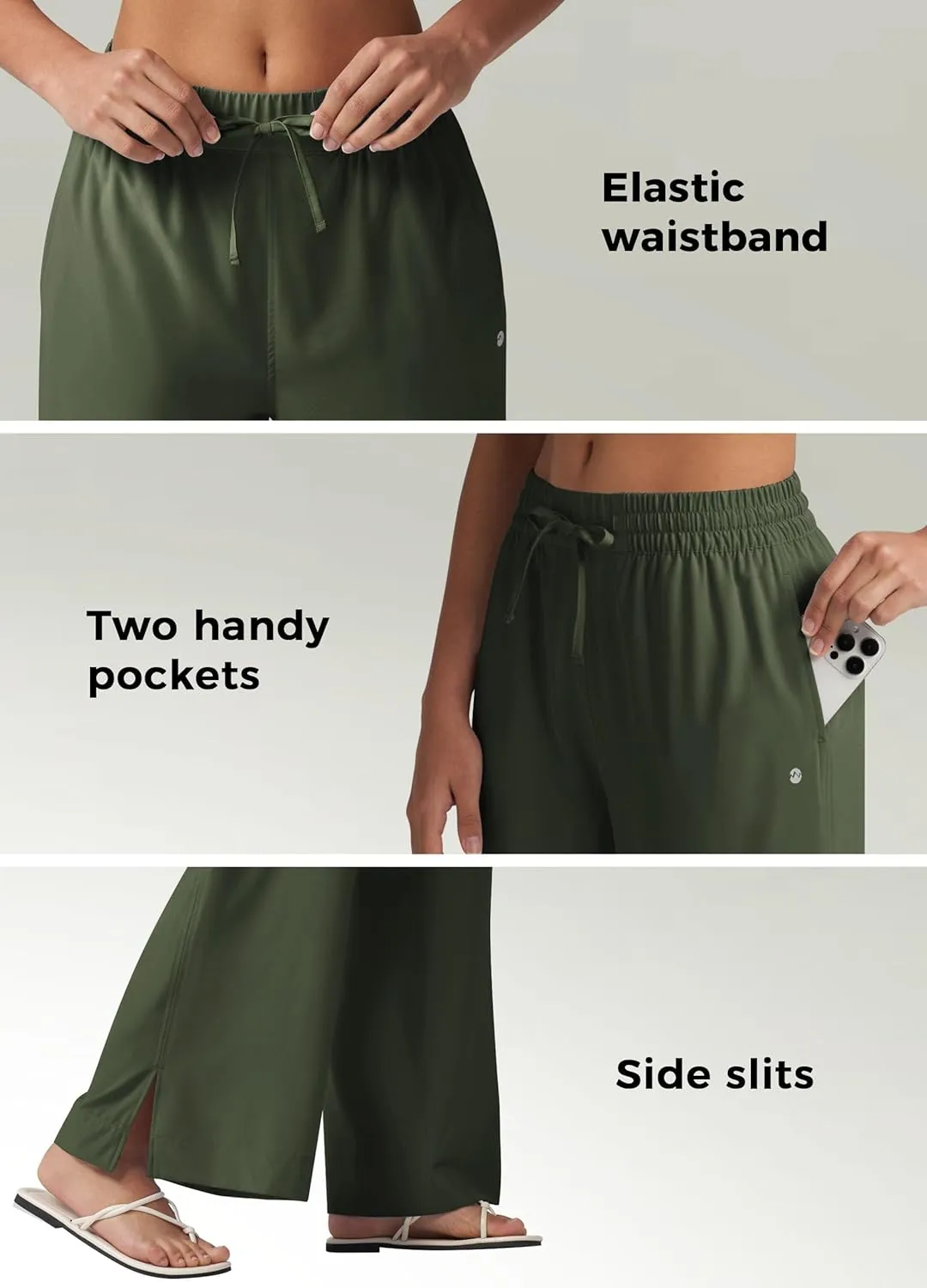 Willit Women's Wide Leg Pants Swim Beach Pants UPF 50  Lightweight Travel Quick Dry Sun Protective 29" 31"