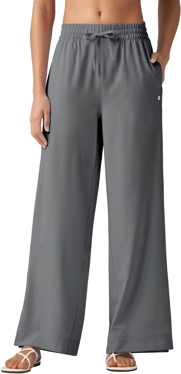 Willit Women's Wide Leg Pants Swim Beach Pants UPF 50  Lightweight Travel Quick Dry Sun Protective 29" 31"