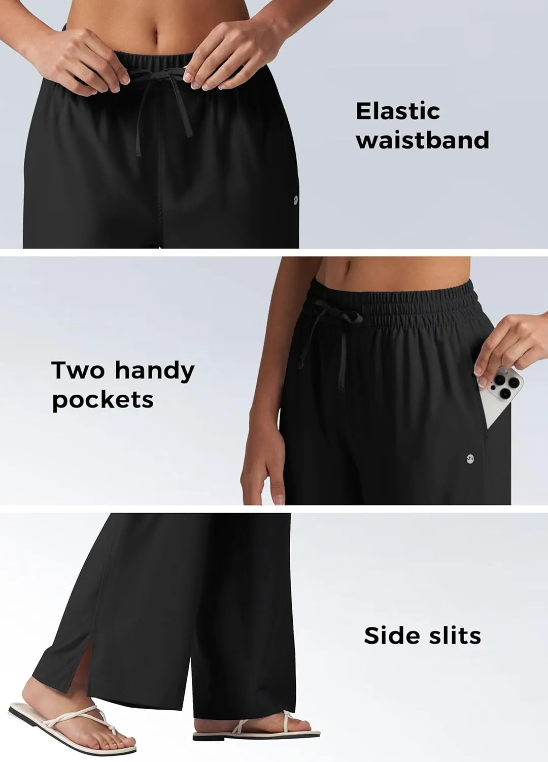 Willit Women's Wide Leg Pants Swim Beach Pants UPF 50  Lightweight Travel Quick Dry Sun Protective 29" 31"