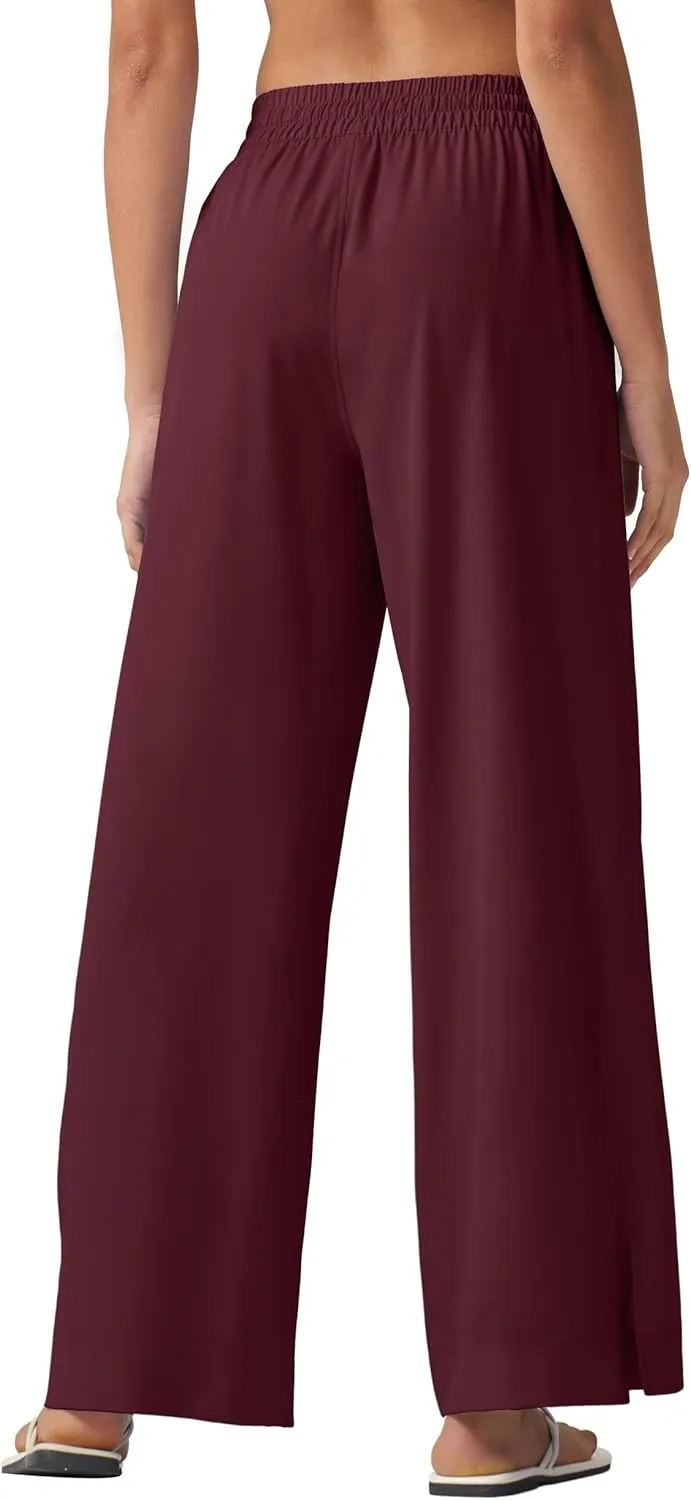Willit Women's Wide Leg Pants Swim Beach Pants UPF 50  Lightweight Travel Quick Dry Sun Protective 29" 31"