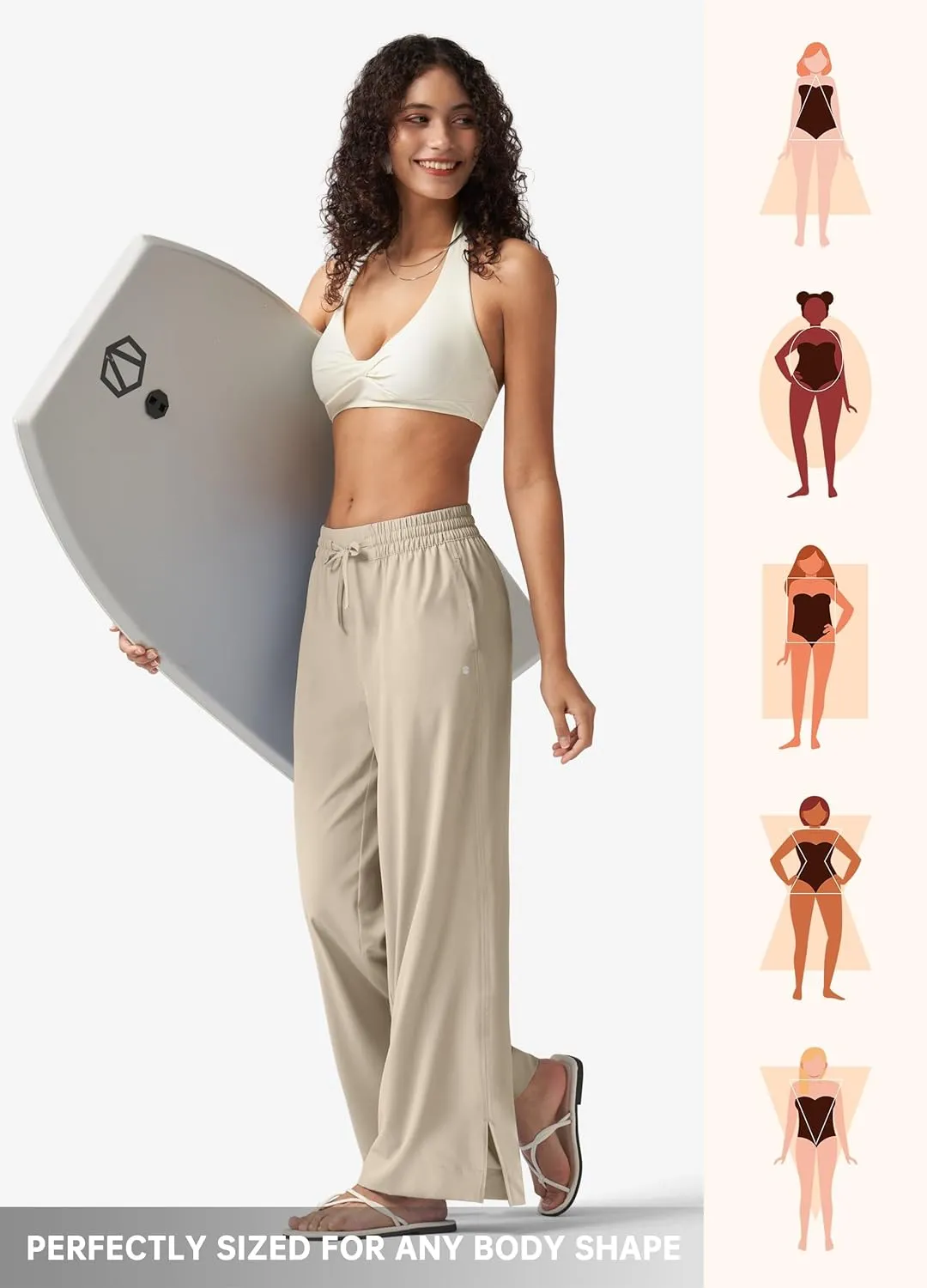 Willit Women's Wide Leg Pants Swim Beach Pants UPF 50  Lightweight Travel Quick Dry Sun Protective 29" 31"