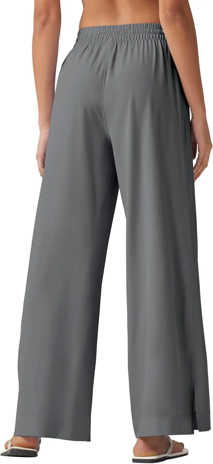 Willit Women's Wide Leg Pants Swim Beach Pants UPF 50  Lightweight Travel Quick Dry Sun Protective 29" 31"