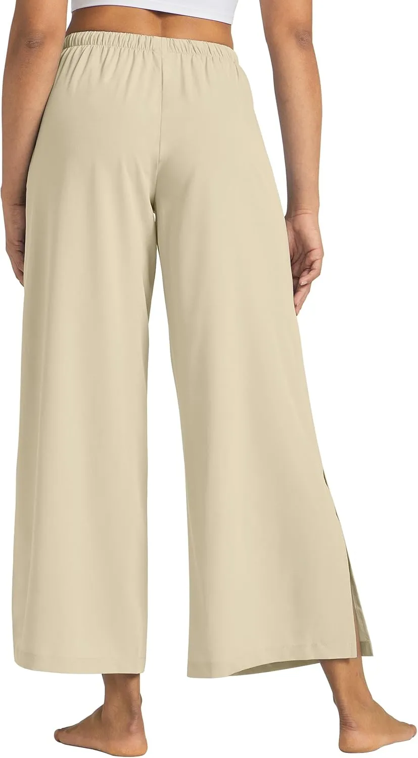Willit Women's Wide Leg Pants UPF 50  Swim Beach Pants Lightweight Travel Pants Quick Dry Sun Protective