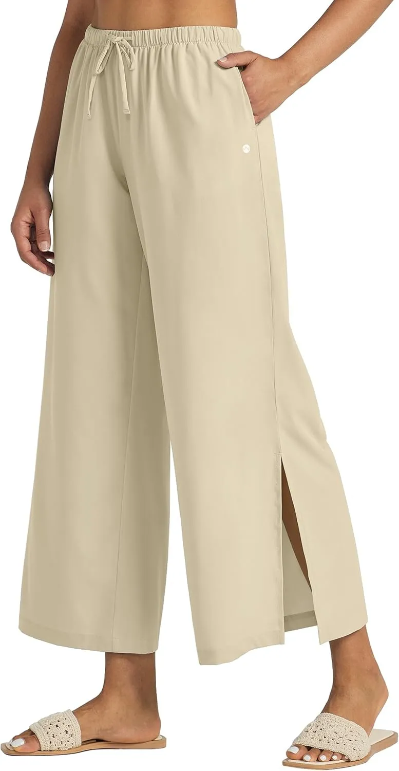 Willit Women's Wide Leg Pants UPF 50  Swim Beach Pants Lightweight Travel Pants Quick Dry Sun Protective