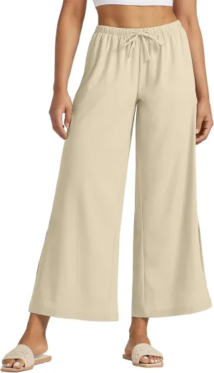 Willit Women's Wide Leg Pants UPF 50  Swim Beach Pants Lightweight Travel Pants Quick Dry Sun Protective