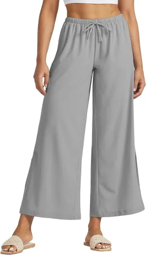 Willit Women's Wide Leg Pants UPF 50  Swim Beach Pants Lightweight Travel Pants Quick Dry Sun Protective