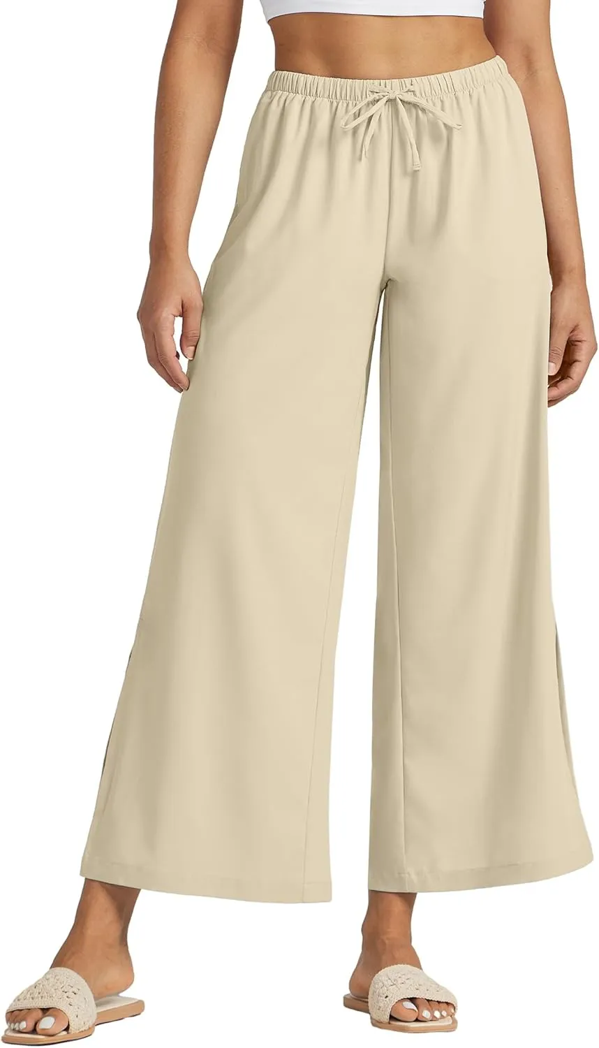Willit Women's Wide Leg Pants UPF 50  Swim Beach Pants Lightweight Travel Pants Quick Dry Sun Protective
