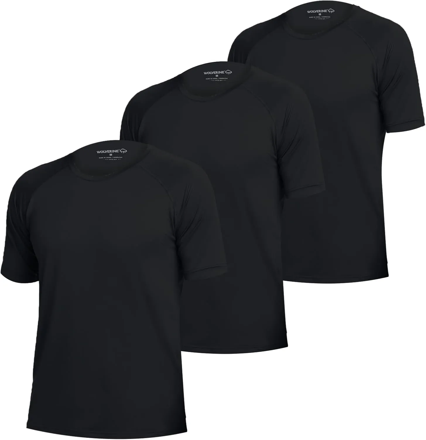 WOLVERINE Men's Undershirts Tagless Lightweight Soft T-Shirts Moisture-Wicking Crew Neck Tees for Men Short Sleeve, 3-Pack