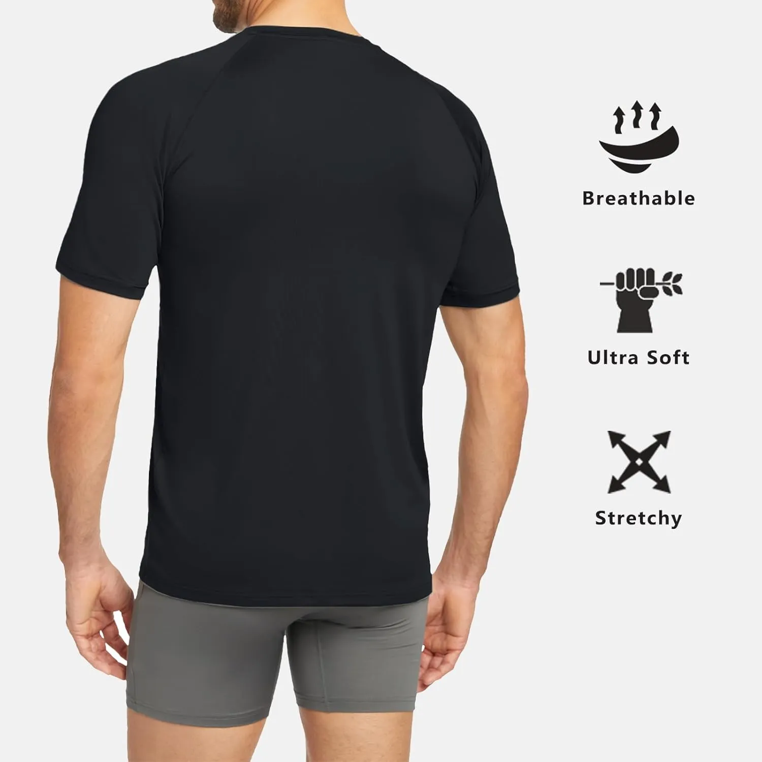 WOLVERINE Men's Undershirts Tagless Lightweight Soft T-Shirts Moisture-Wicking Crew Neck Tees for Men Short Sleeve, 3-Pack