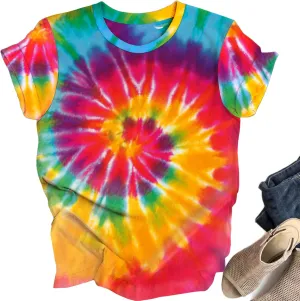 Women Hippie Shirt Tie Dye Peace Sign Tshirts Hippy Peace Costume Hippie Outfit Tee