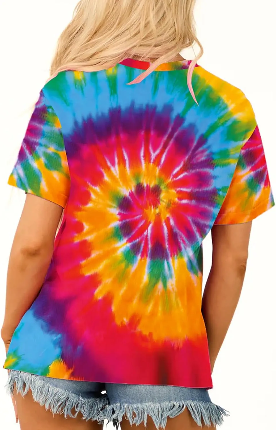 Women Hippie Shirt Tie Dye Peace Sign Tshirts Hippy Peace Costume Hippie Outfit Tee