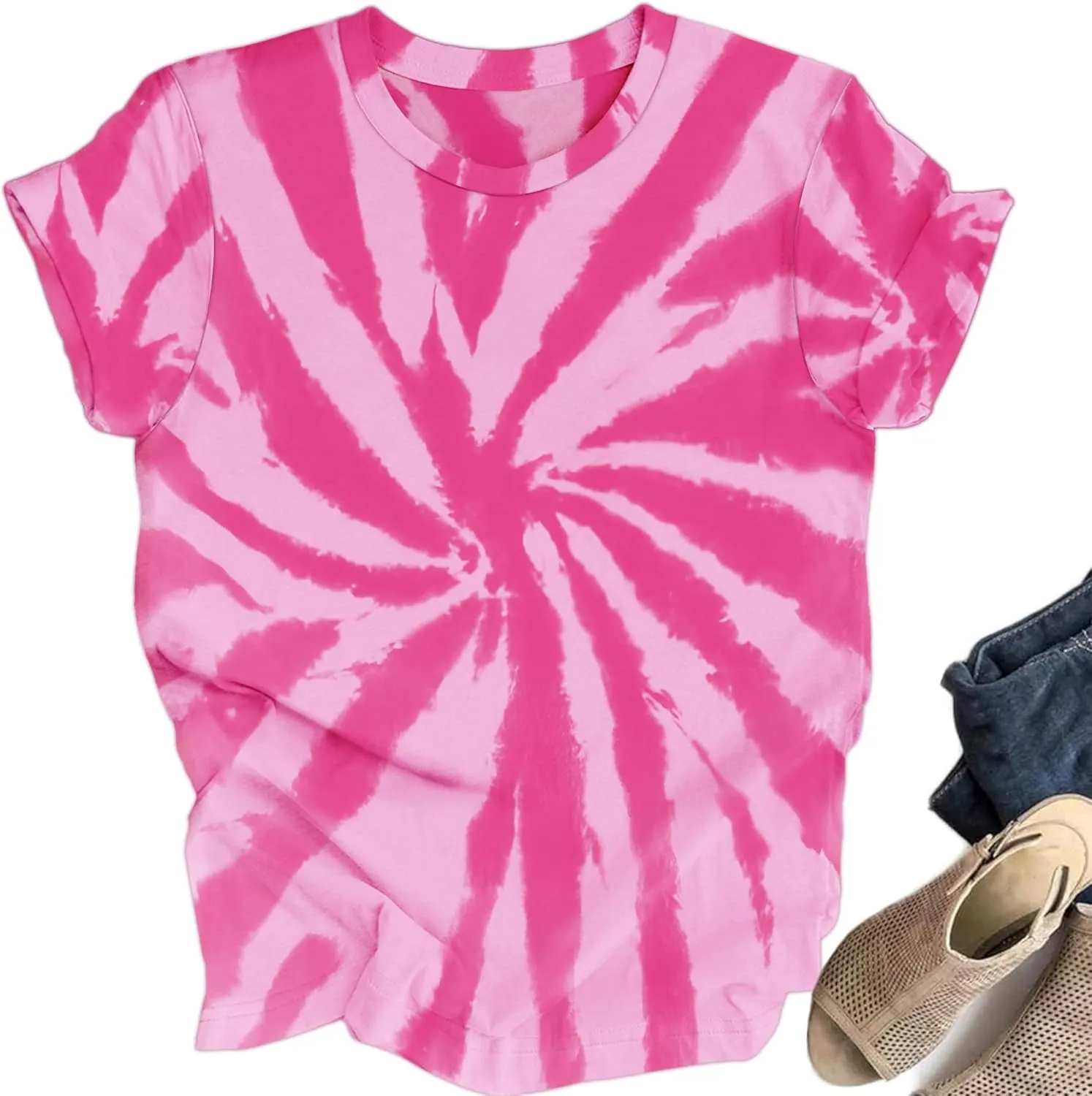 Women Hippie Shirt Tie Dye Peace Sign Tshirts Hippy Peace Costume Hippie Outfit Tee