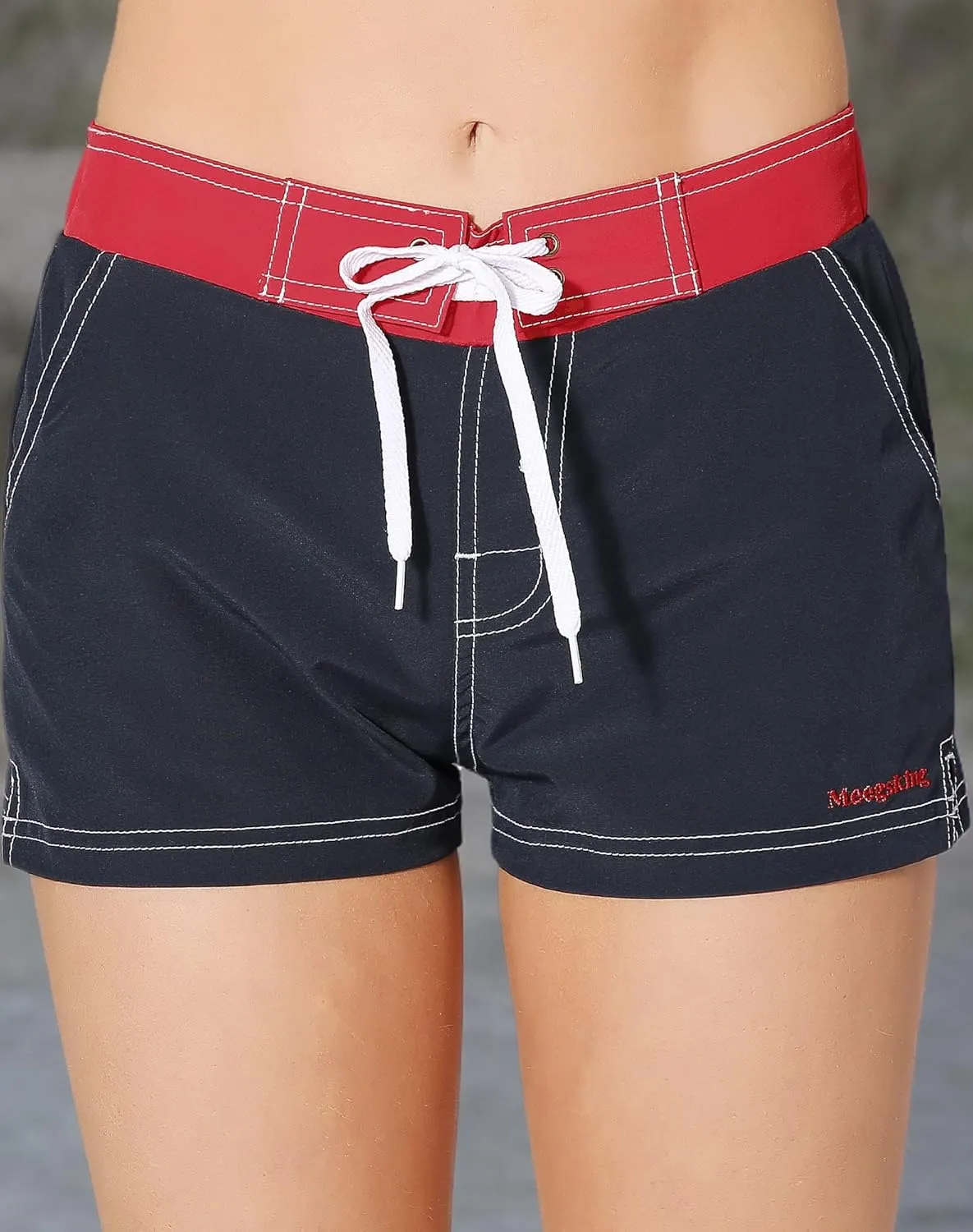 Women Quick Dry Swimwear Trunks Sports Board Shorts with Soft Briefs Inner Lining