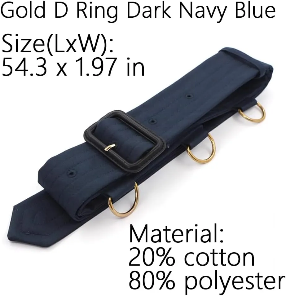 Women Trench Coat Belt Replacement With Buckle Metal D Ring Decoration Wide Waistband Belt