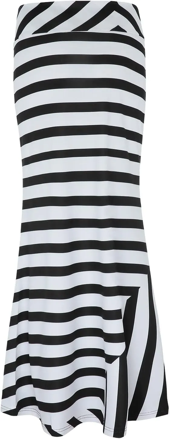 Women's 2025 Stretch Stripe Fishtail Long Skirts for Women Trendy High Waist Maxi Bodycon Skirt Womens Summer Skirts