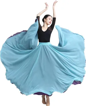 Women's 720 Fairy Lyric Dance Gradient Chiffon Swing Skirt for Ballet and Modern Dance