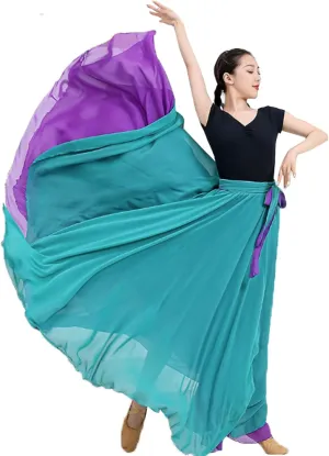 Women's 720 Fairy Lyric Dance Gradient Chiffon Swing Skirt for Ballet and Modern Dance