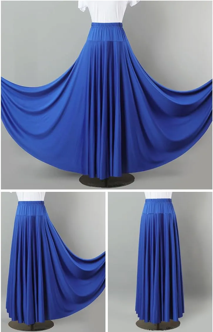 Women's Ballroom Dance Skirt Swing High Waist Long Skirt Modern Waltz Flamenco Dance Costumes