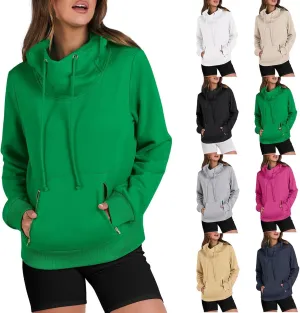 Women's Fashion Hoodies & Sweatshirts 2024 Long Sleeve Cowl Neck Fall Oversized Sweatshirt Cute Teen Girls Outfits