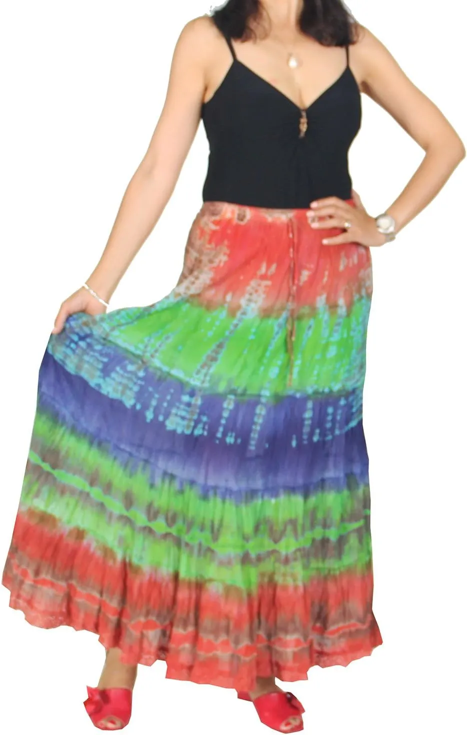 Women's Hippie Boho Gypsy Tie-dye Long Skirt