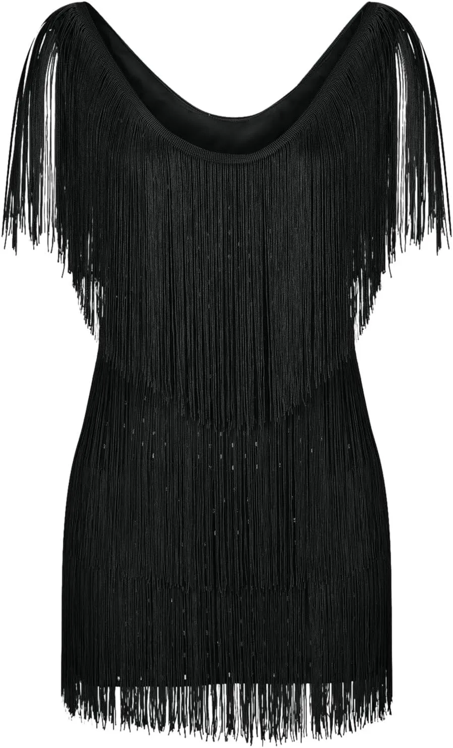 Women's Novelty Dress Fringe V Neck Dresses Sexy Sleeveless Fashion Party Outfits Performance Off Shoulder Dress