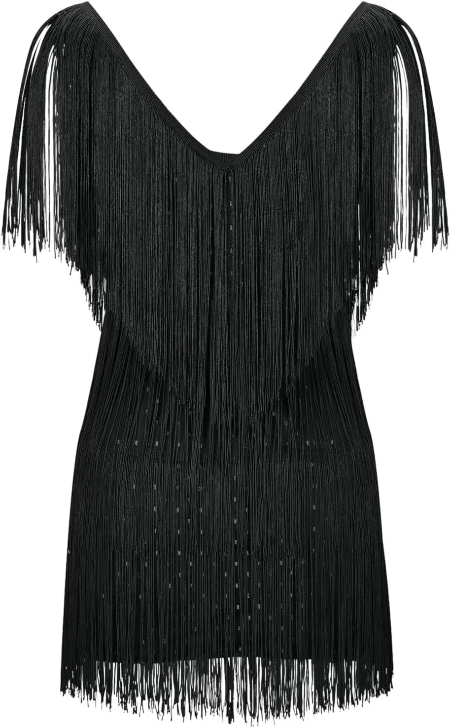 Women's Novelty Dress Fringe V Neck Dresses Sexy Sleeveless Fashion Party Outfits Performance Off Shoulder Dress