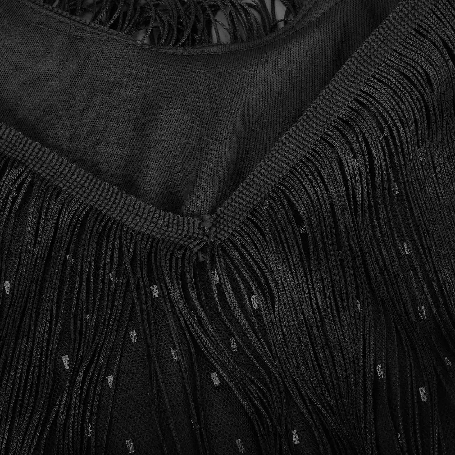 Women's Novelty Dress Fringe V Neck Dresses Sexy Sleeveless Fashion Party Outfits Performance Off Shoulder Dress