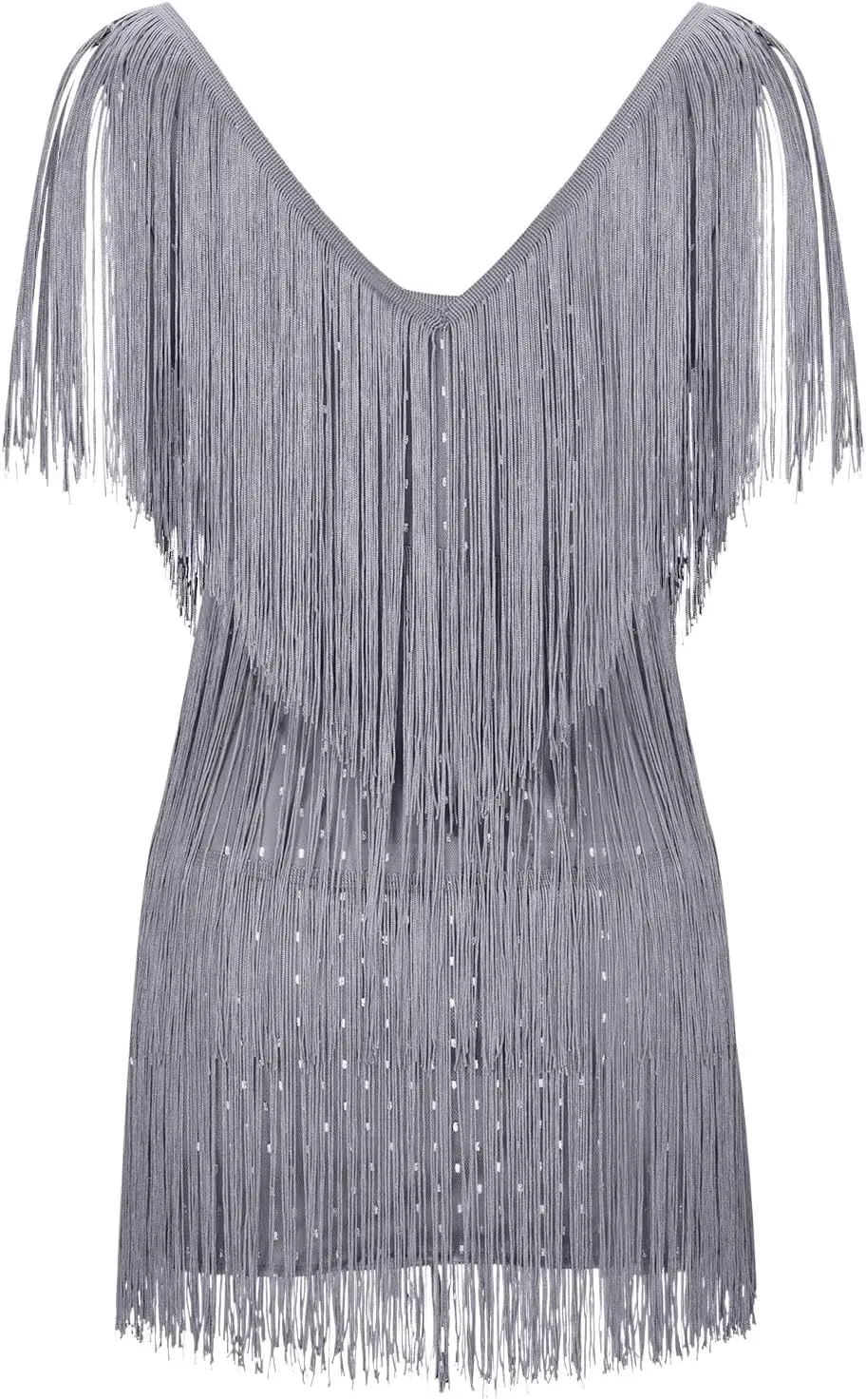 Women's Novelty Dress Fringe V Neck Dresses Sexy Sleeveless Fashion Party Outfits Performance Off Shoulder Dress