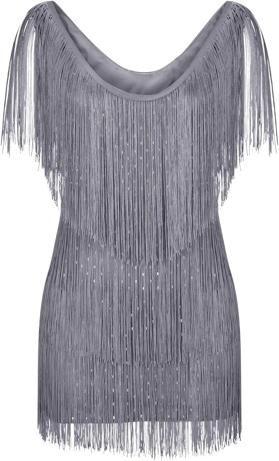 Women's Novelty Dress Fringe V Neck Dresses Sexy Sleeveless Fashion Party Outfits Performance Off Shoulder Dress