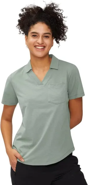 Women's Polo Shirt Quick Dry 4 Button Moisture Casual Work Short Sleeve Collared Golf Shirt-Wicking Performance