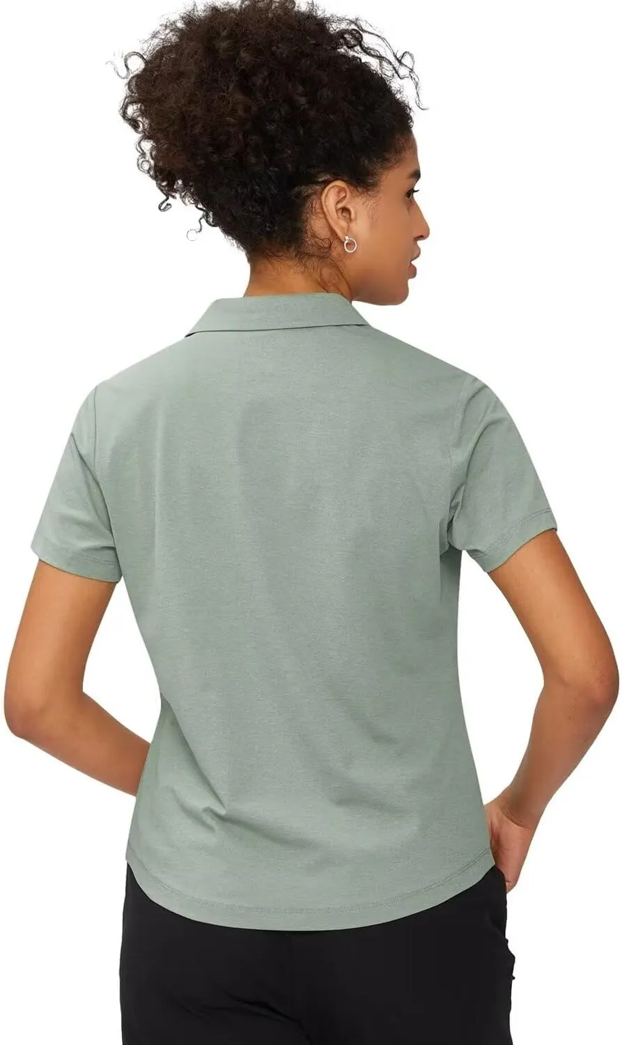 Women's Polo Shirt Quick Dry 4 Button Moisture Casual Work Short Sleeve Collared Golf Shirt-Wicking Performance