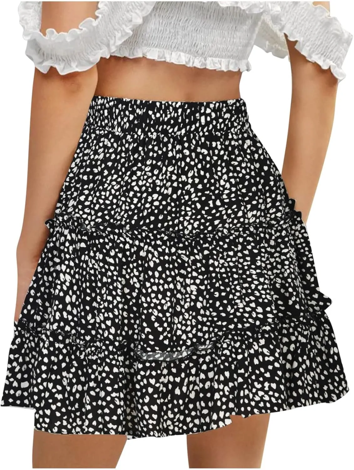 Womens Ruched Peplum High Cut Plain High Low Midi Skort Skorts for Women Chiffon Skort 2025 Y2K