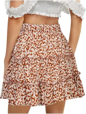 Womens Ruched Peplum High Cut Plain High Low Midi Skort Skorts for Women Chiffon Skort 2025 Y2K