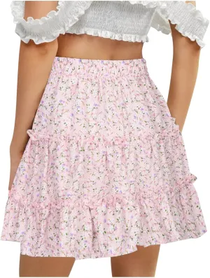 Womens Ruched Peplum High Cut Plain High Low Midi Skort Skorts for Women Chiffon Skort 2025 Y2K