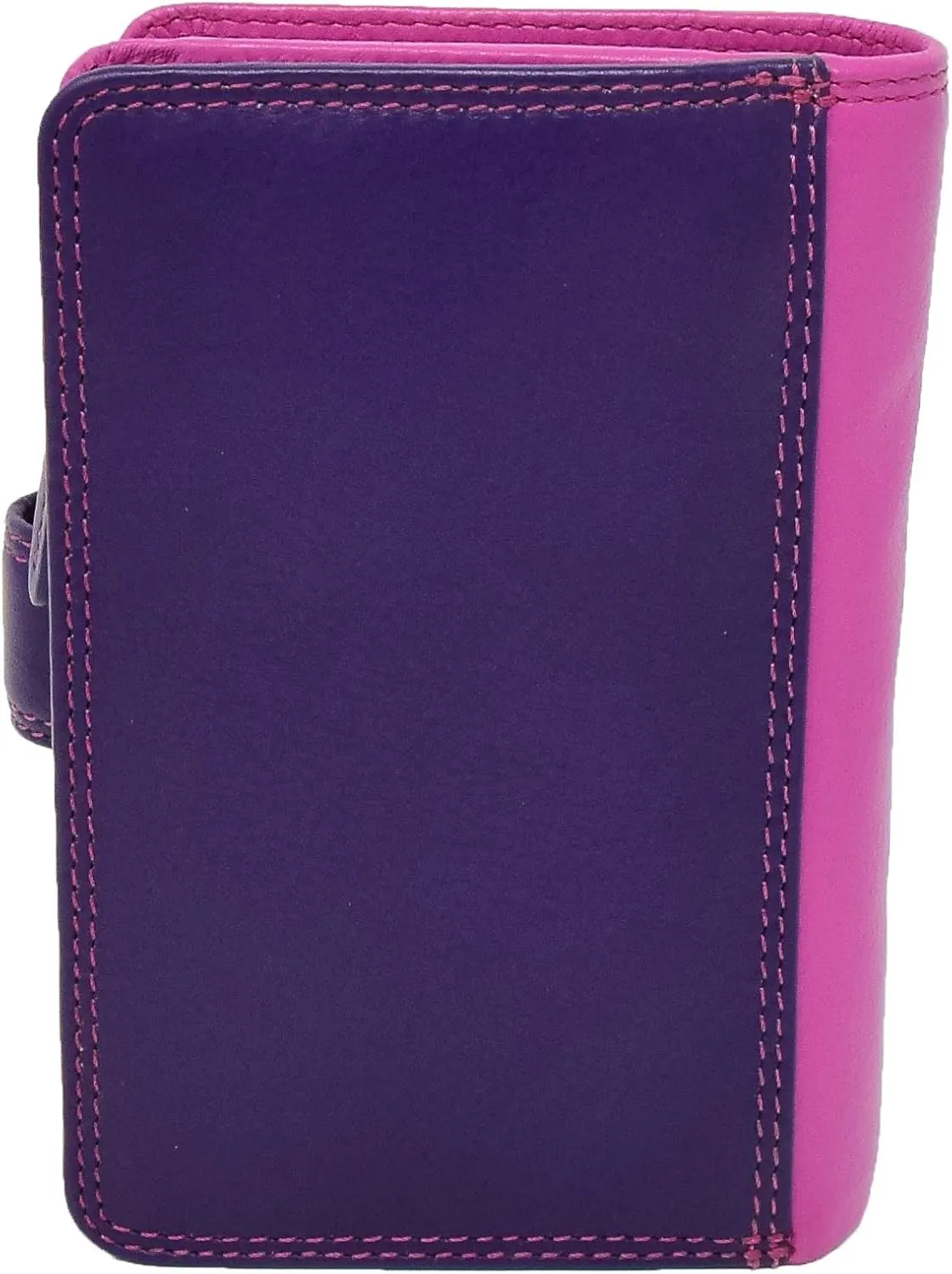 Womens Soft Leather Booklet Evening Clutch Purse Multi Colour Cards Cash ID Zip Around Wallet AVB51, Berry, M, Purse