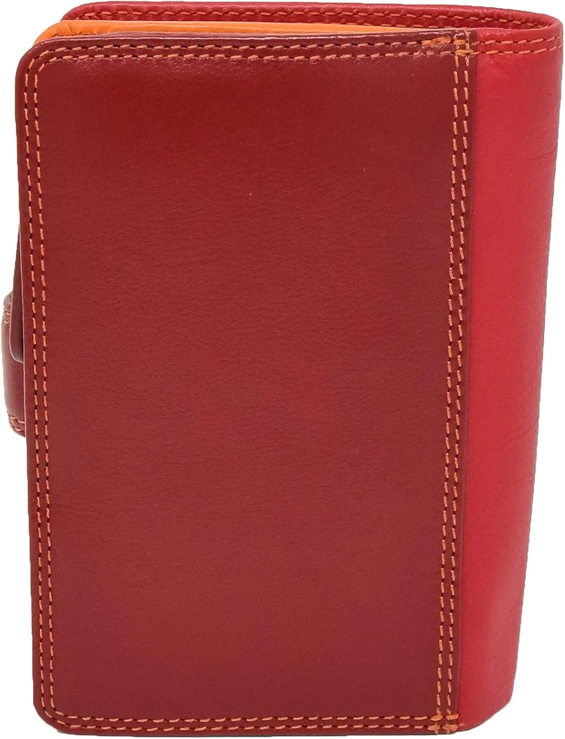 Womens Soft Leather Booklet Evening Clutch Purse Multi Colour Cards Cash ID Zip Around Wallet AVB51, Red, M, Purse
