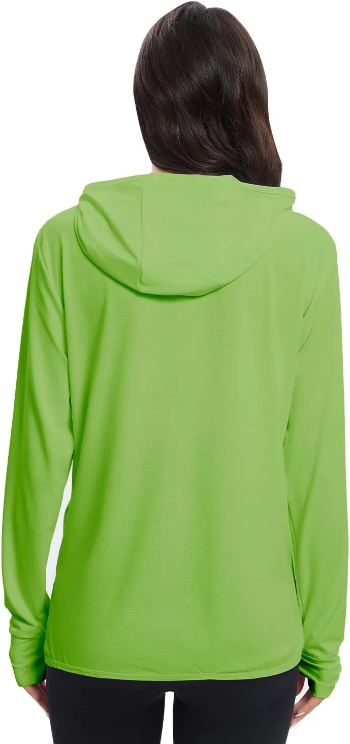 Women's Sun Protection Jacket UPF 50  Full Zipper Long Sleeve UV Hoodie Shirts Outdoor Athletic Jacket with Pocket