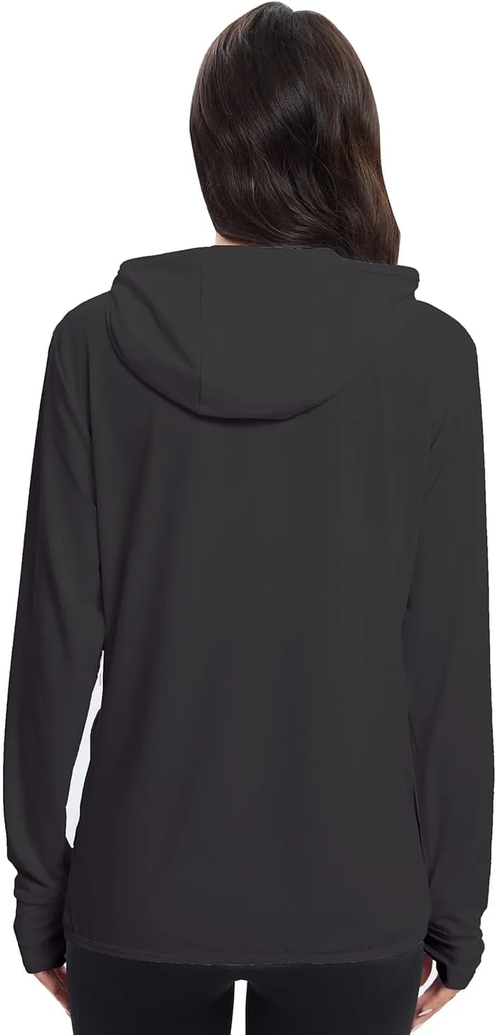 Women's Sun Protection Jacket UPF 50  Full Zipper Long Sleeve UV Hoodie Shirts Outdoor Athletic Jacket with Pocket