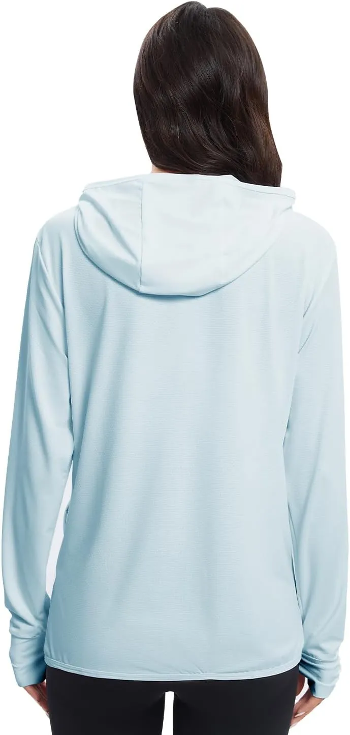 Women's Sun Protection Jacket UPF 50  Full Zipper Long Sleeve UV Hoodie Shirts Outdoor Athletic Jacket with Pocket