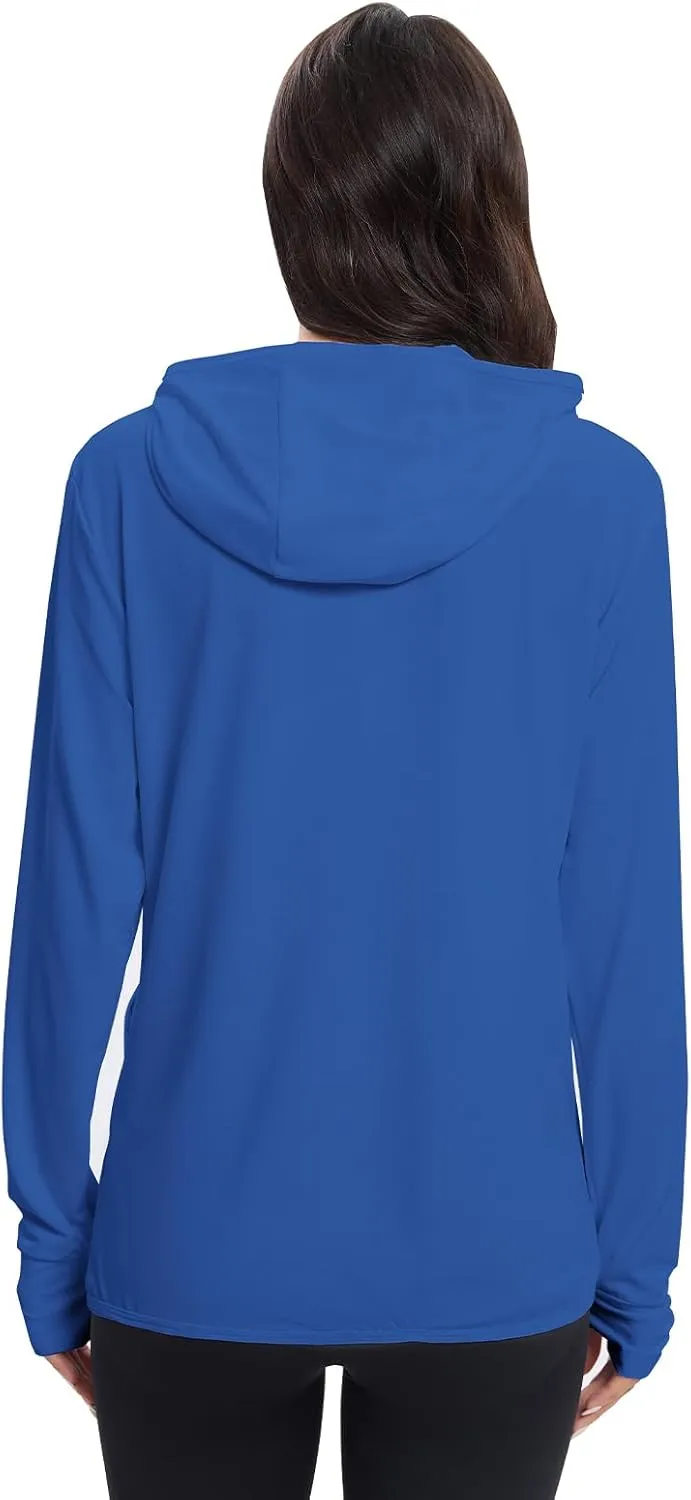 Women's Sun Protection Jacket UPF 50  Full Zipper Long Sleeve UV Hoodie Shirts Outdoor Athletic Jacket with Pocket