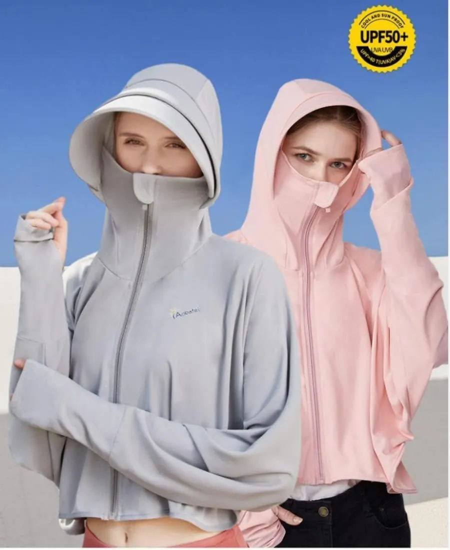 Women's Sun Protective Jacket Full Zip UPF 50  UV Sun Protection Clothing Lightweight Long Sleeve Hoodie Sun Shirt