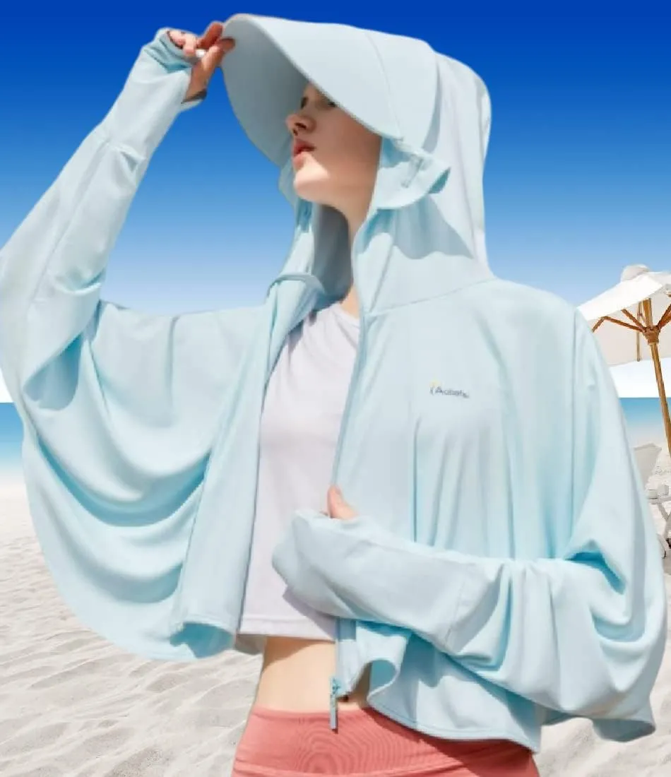 Women's Sun Protective Jacket Full Zip UPF 50  UV Sun Protection Clothing Lightweight Long Sleeve Hoodie Sun Shirt