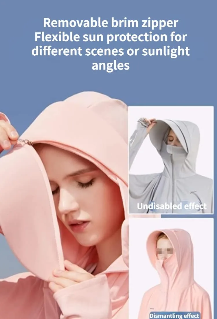 Women's Sun Protective Jacket Full Zip UPF 50  UV Sun Protection Clothing Lightweight Long Sleeve Hoodie Sun Shirt