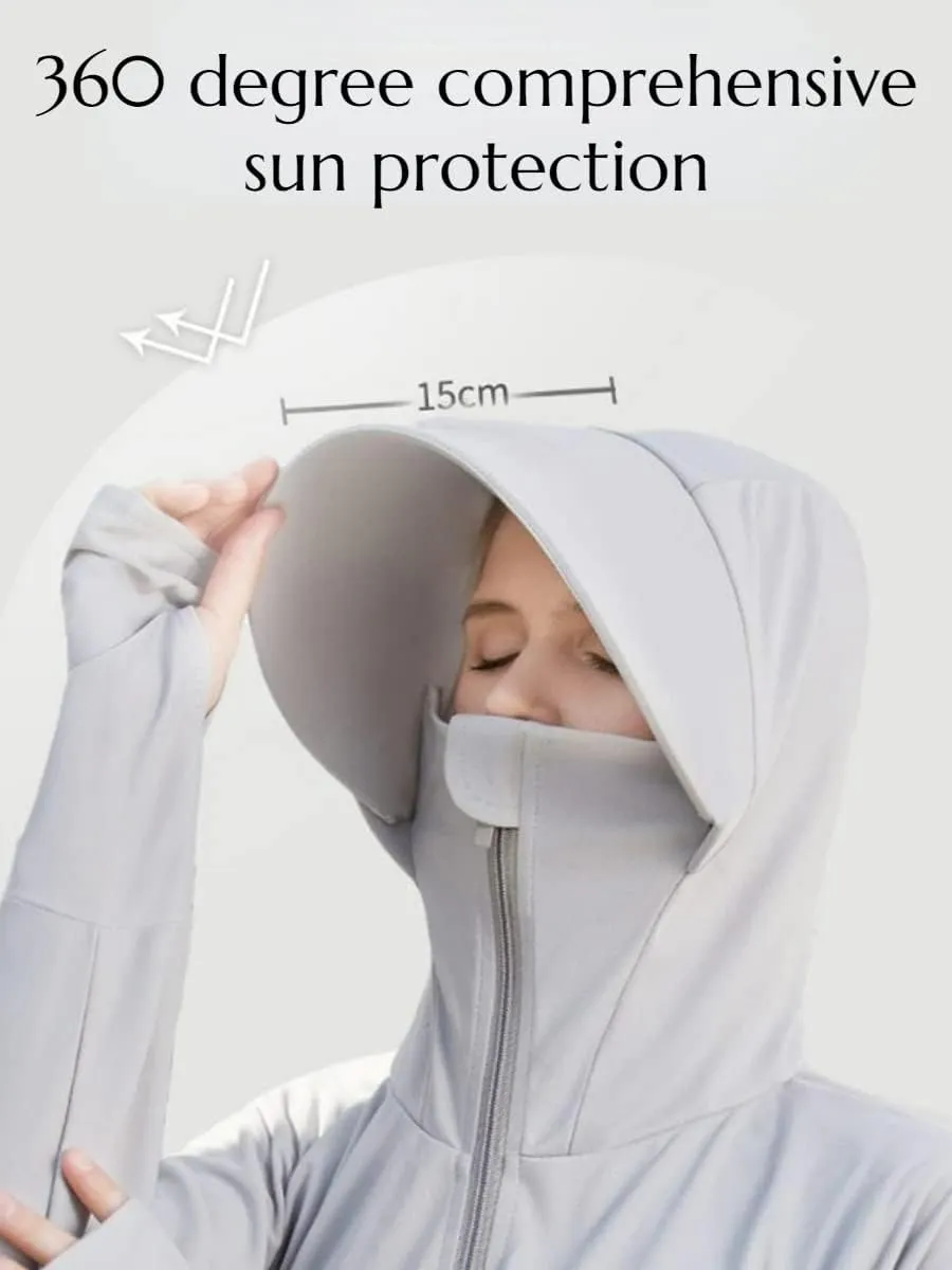 Women's Sun Protective Jacket Full Zip UPF 50  UV Sun Protection Clothing Lightweight Long Sleeve Hoodie Sun Shirt