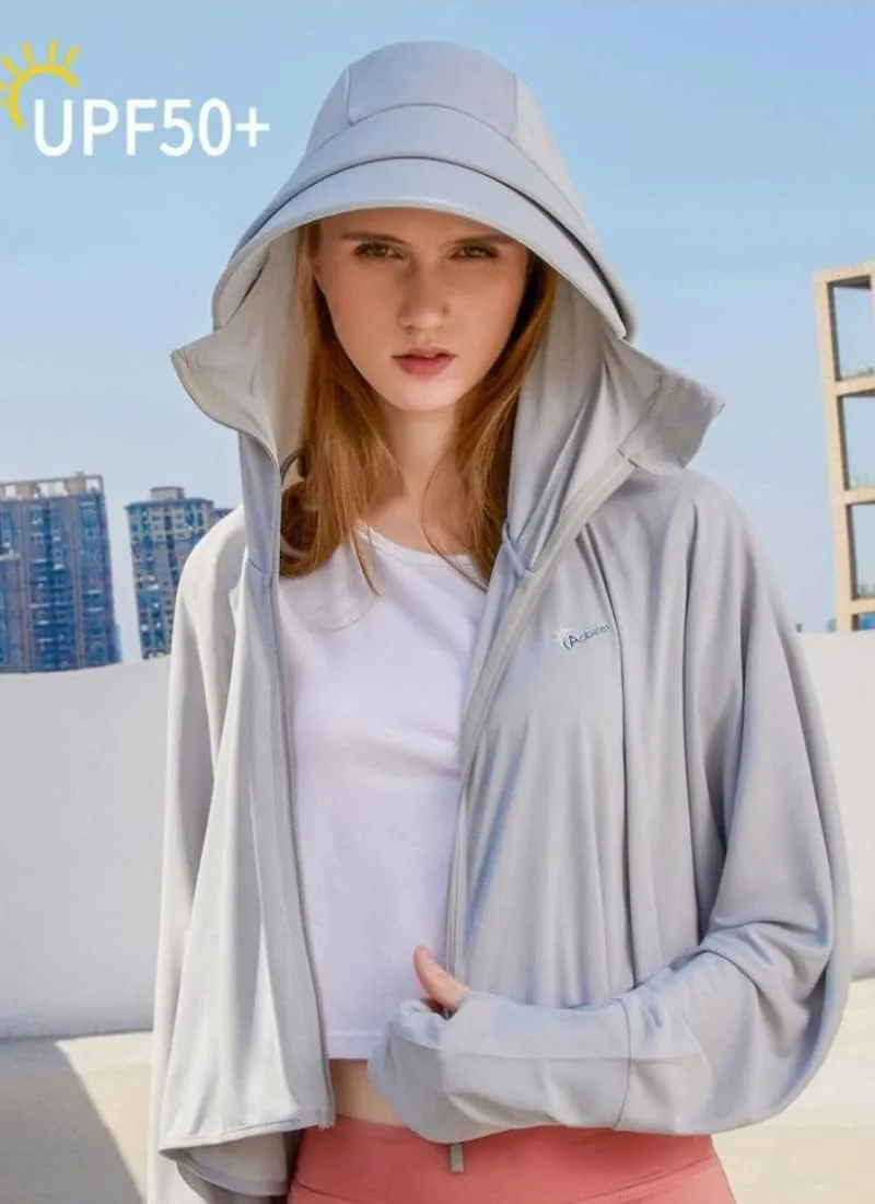 Women's Sun Protective Jacket Full Zip UPF 50  UV Sun Protection Clothing Lightweight Long Sleeve Hoodie Sun Shirt