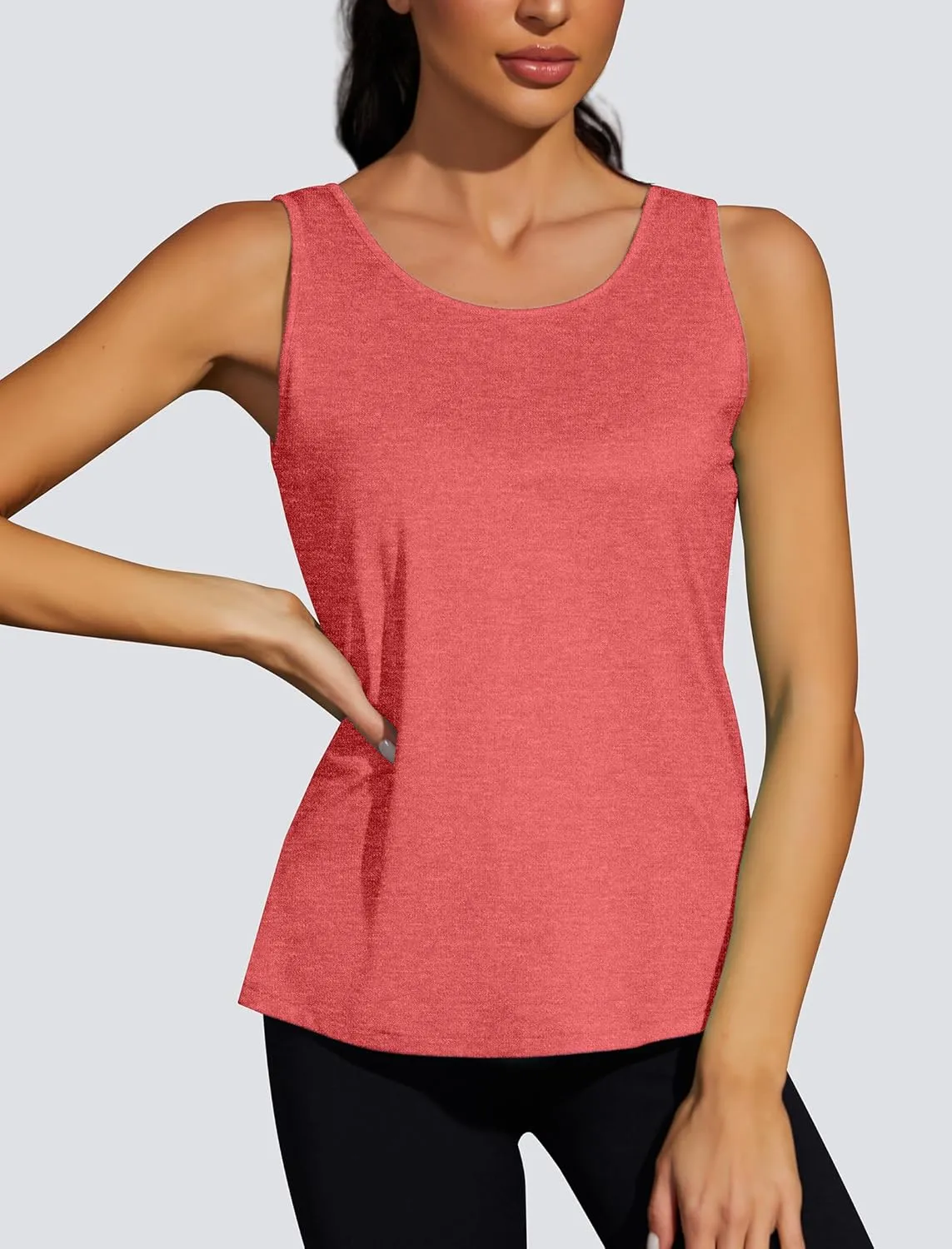 Workout Tops for Women Open Back Yoga Tank Tops Sleeveless Running Shirts Athletic Gym Lightweight Quick Dry Top