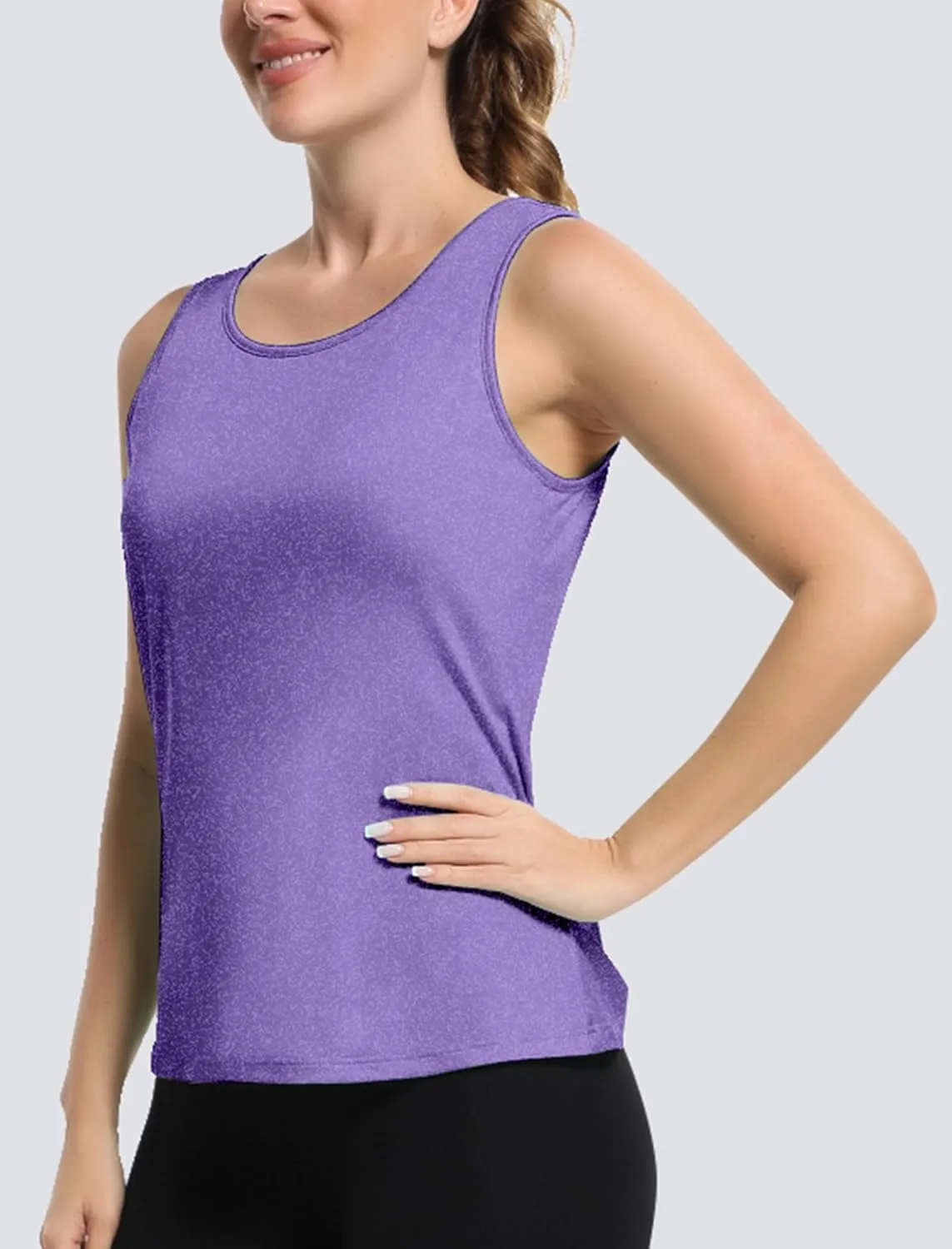 Workout Tops for Women Open Back Yoga Tank Tops Sleeveless Running Shirts Athletic Gym Lightweight Quick Dry Top