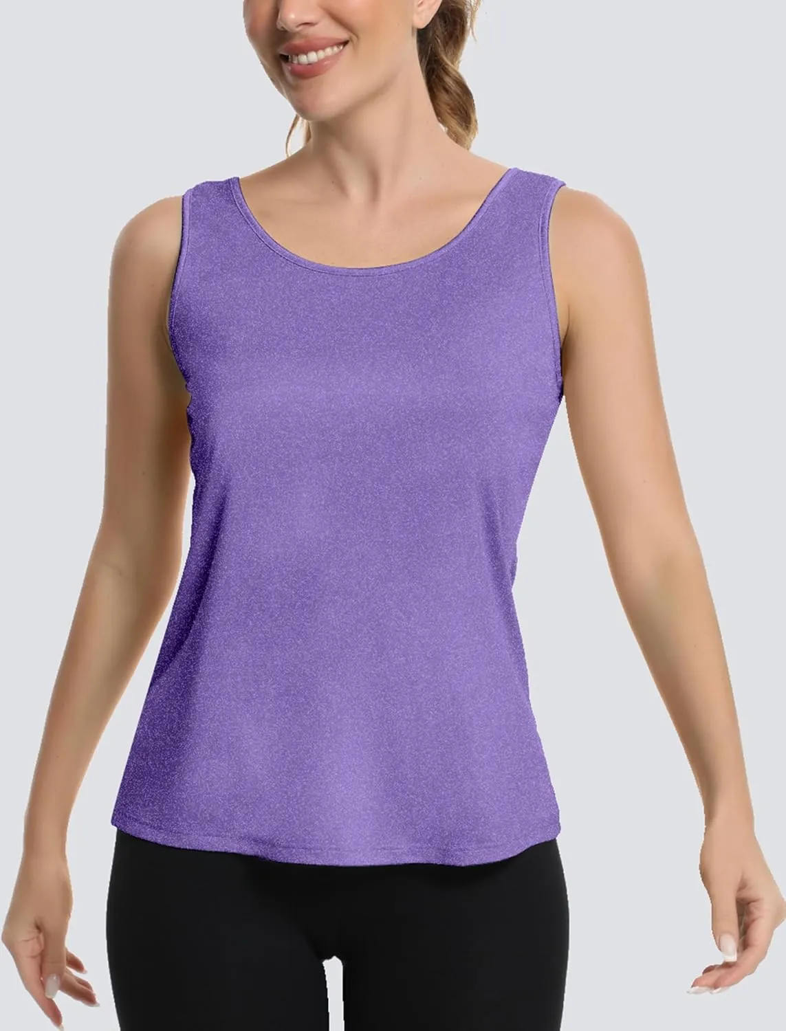 Workout Tops for Women Open Back Yoga Tank Tops Sleeveless Running Shirts Athletic Gym Lightweight Quick Dry Top