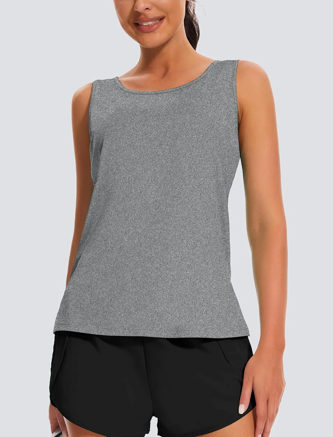 Workout Tops for Women Open Back Yoga Tank Tops Sleeveless Running Shirts Athletic Gym Lightweight Quick Dry Top
